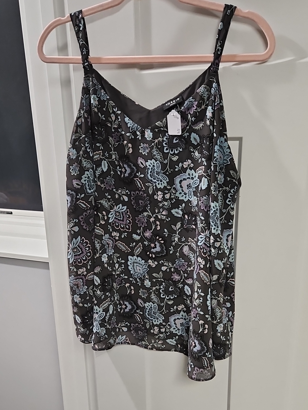 torrid Black Floral V-Neck Slip Cami
